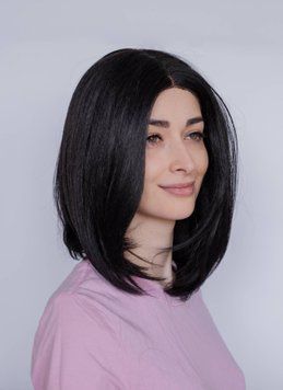 Чорна перука на сітці середня довжина ( 1427 ) Черный парик на сетке средняя длина ( 1427 ) фото