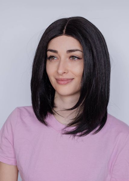 Чорна перука на сітці середня довжина ( 1427 ) Черный парик на сетке средняя длина ( 1427 ) фото