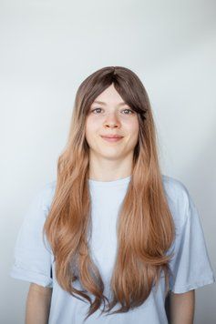 Тепло руса довга перука з темним корінням легка хвиля (2617-4-429) 2617-4-429 фото
