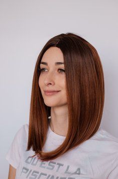 Перука каре подовжена колорування без чолки ( 2026 ) Удлиненный парик каре колорирование без челки ( 2026 ) фото