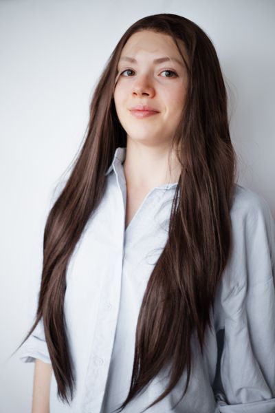 Довга темно руса перука на сітці без чолки (4960) 4960 фото