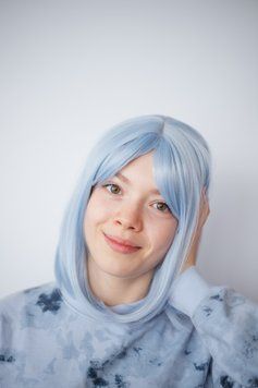 Блакитна рівна перука каре з чолкою ( 789/6 ) Блакитна рівна перука каре з чолкою ( 789/6 ) фото