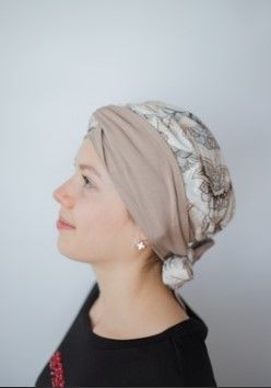 Тюрбан шапочка бежевий тон Leah (BM-K53/BM388)  Leah-BM-K53/BM388 фото