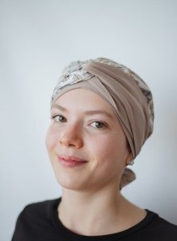 Тюрбан шапочка бежевий тон Leah (BM-K53/BM388)  Leah-BM-K53/BM388 фото