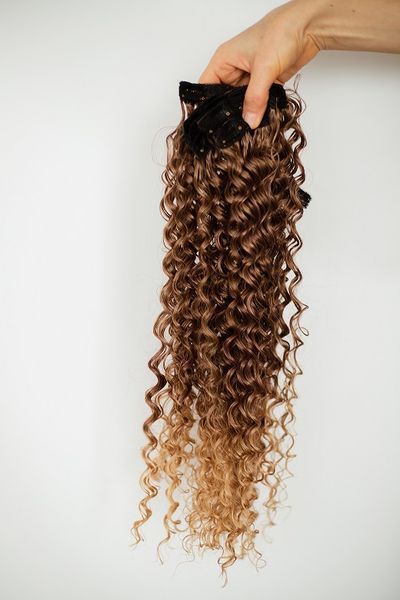 Накладне волосся на тресах кучері теплий русий (1211-33T27) 1211-33T27 фото