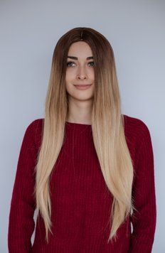Перука блондинка колорування рівне волосся ( 5106 ) Парик блондинка колорирование ровные волосы ( 5106 ) фото
