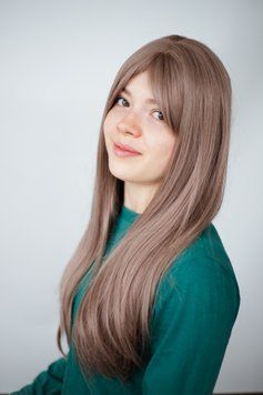 Довга руса перука з чубчиком (0439) 0439 фото